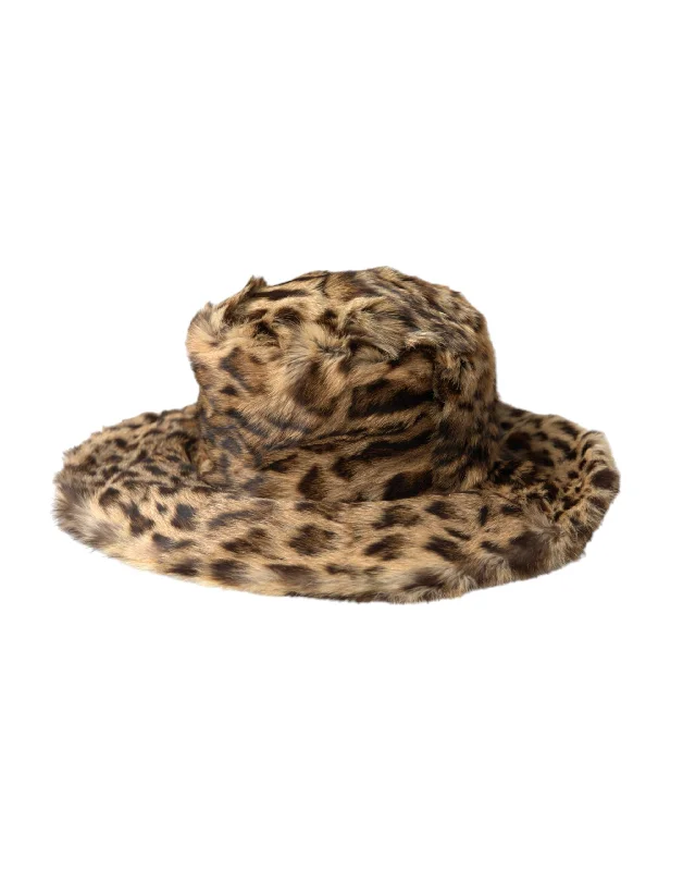 Dolce & Gabbana  Leopard Fur Women Bucket Women's Hat