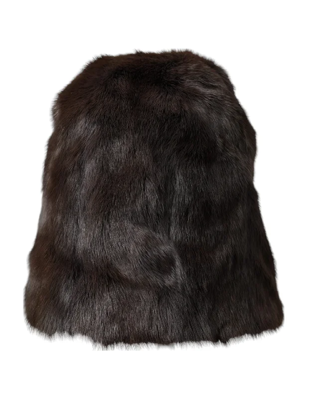 Dolce & Gabbana  Weasel Fur Womens Cashmere Hat Beanie