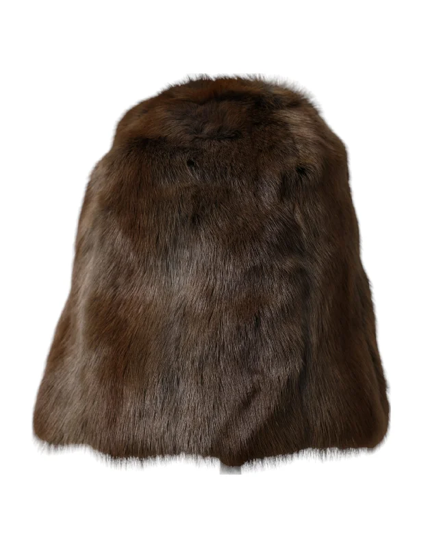 Dolce & Gabbana  Weasel Fur Womens Cashmere Hat Beanie