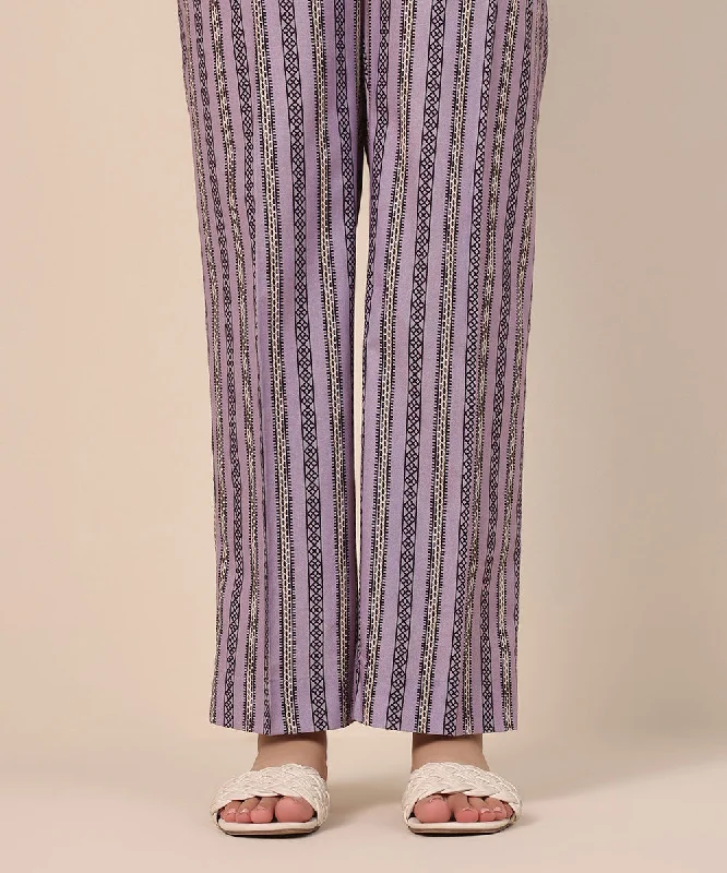 Printed Cambric Straight Pants