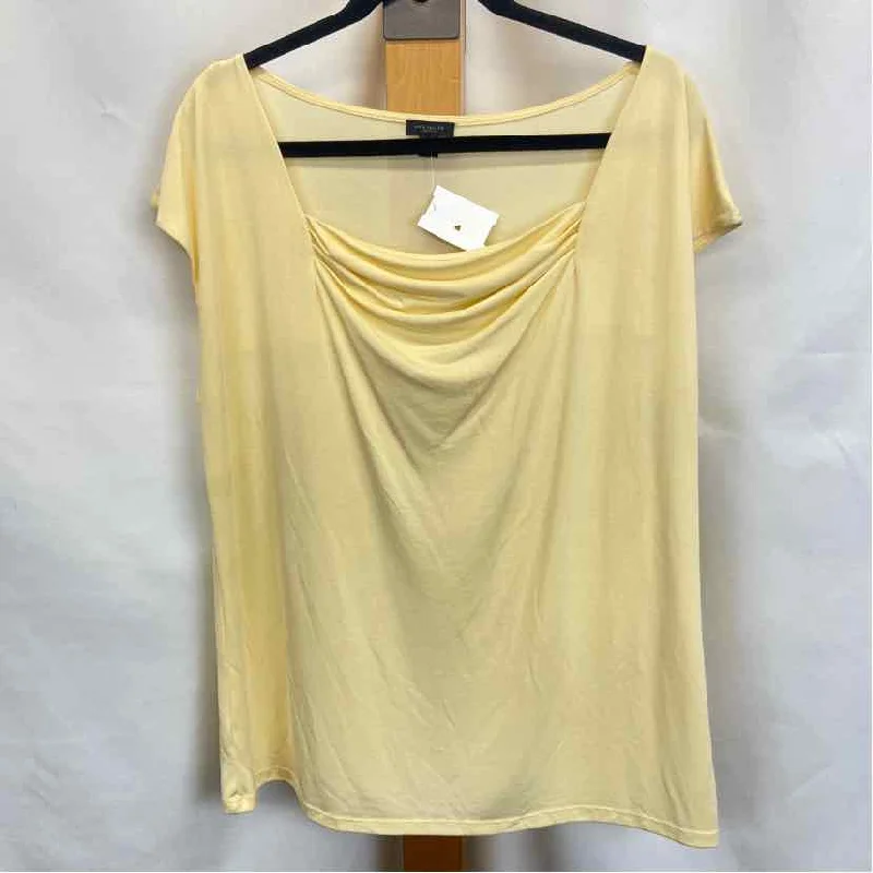 Ann Taylor Women's Size XL Yellow Solid Sleeveless Shirt