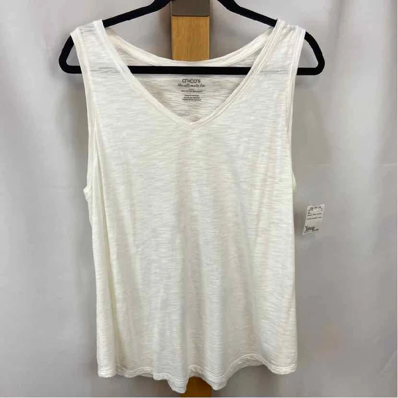 Chico's Women's Size L White Textured Tank