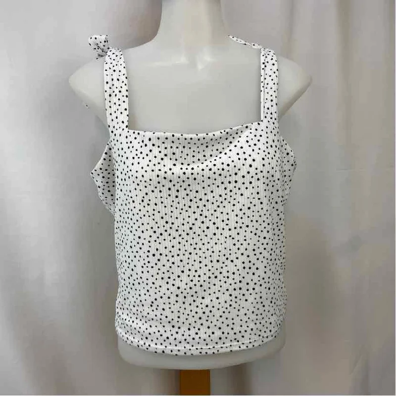 Lola Grace Women's Size XL White Spotted Sleeveless Shirt