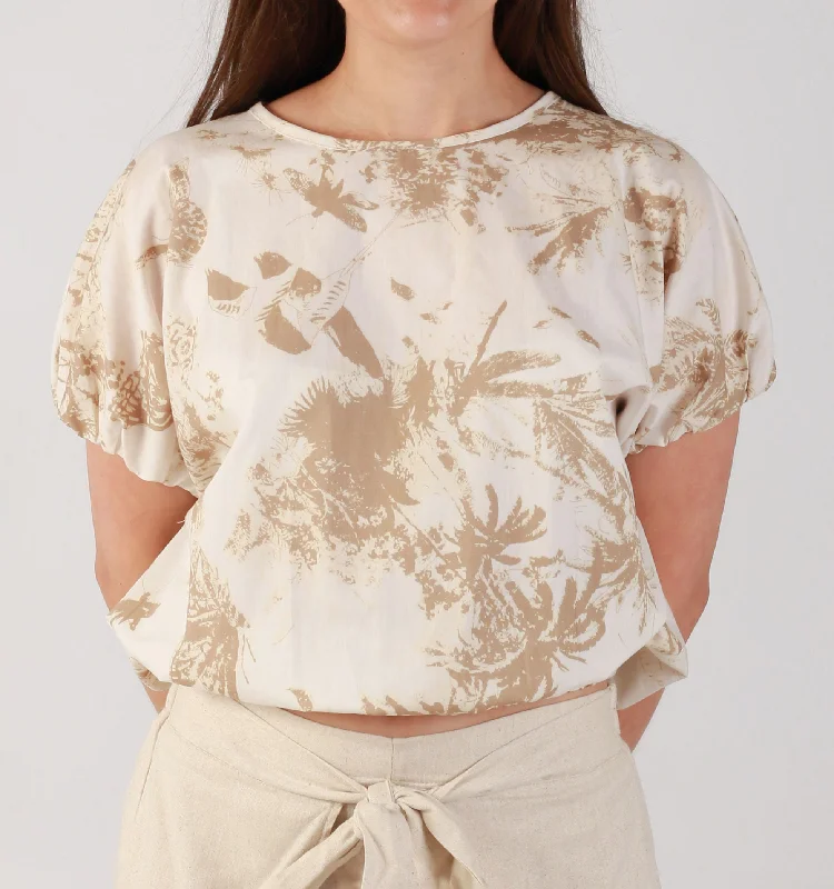 "PUFF SLEEVE" BLOUSE - BEIGE