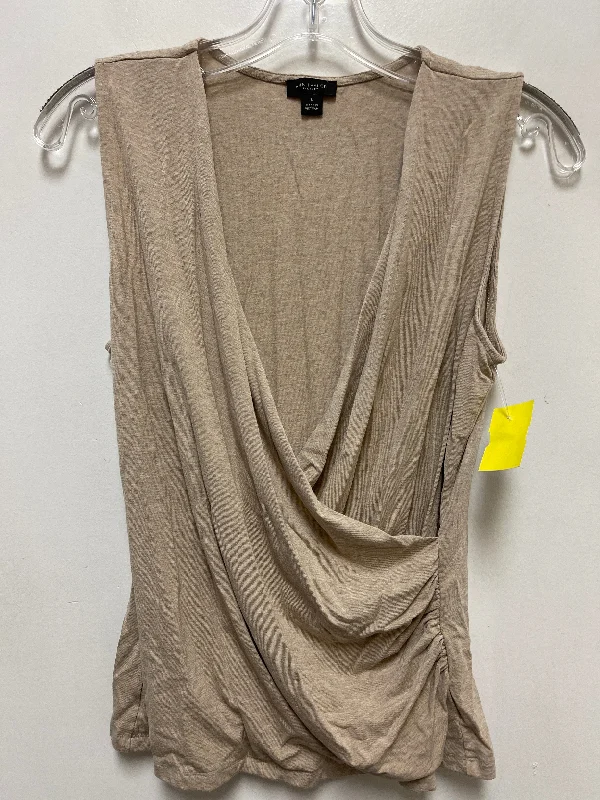 Top Sleeveless By Ann Taylor In Beige, Size: S