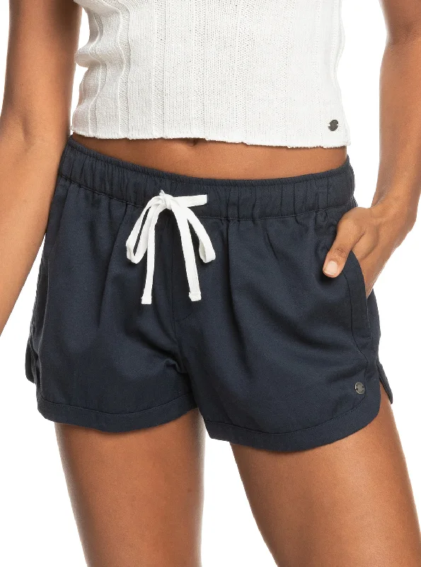 New Impossible Love Elastic Waist Shorts - Mood Indigo