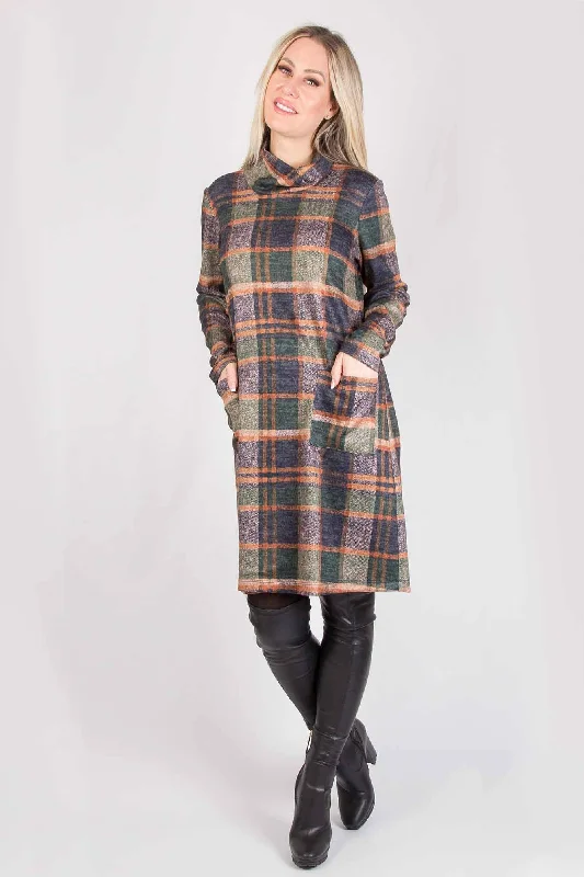 Lasania Fall Plaid Dress - 839