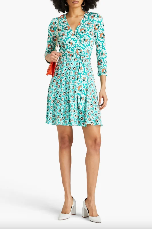 Irina Mini Wrap Dress - Pebbles Summer Turquoise