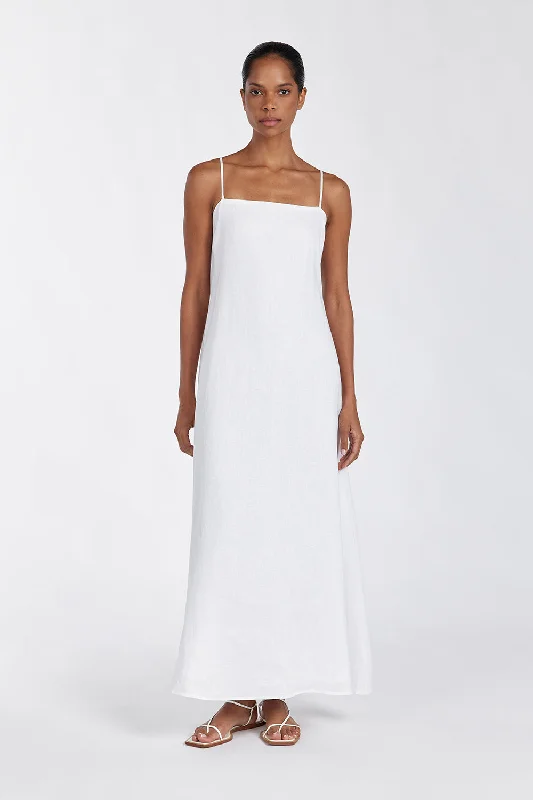 JEM WHITE LINEN MAXI DRESS