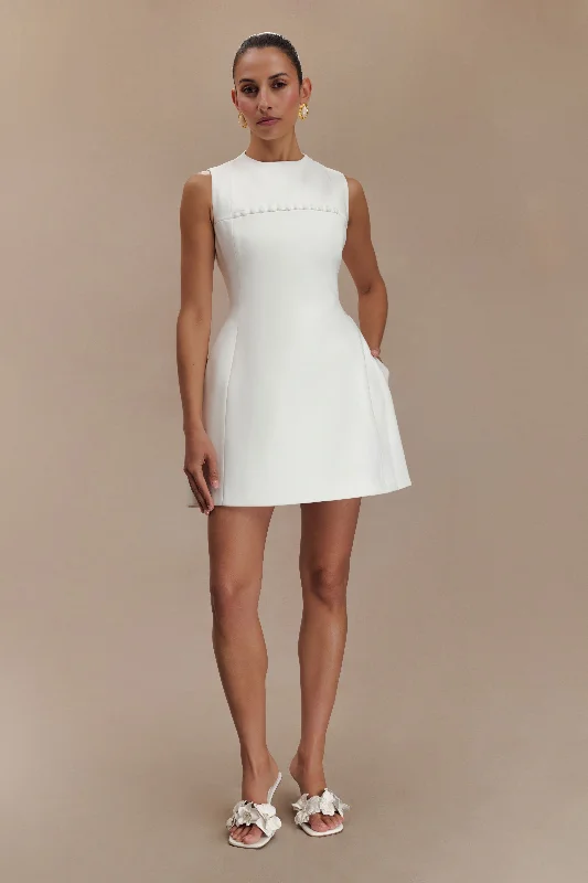 Winona Suiting Mini Dress With Cut Out - White