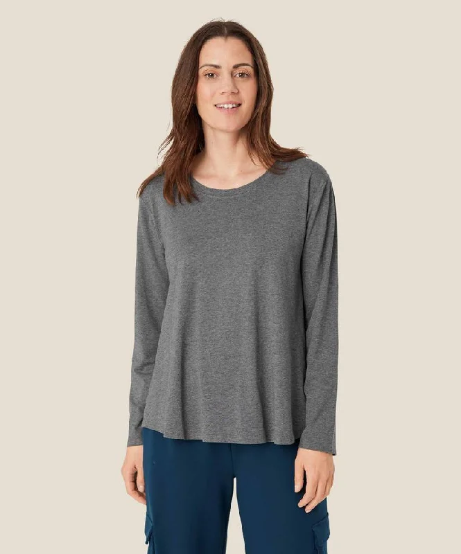 1004386 MaBadisna Basic Top - Dark Grey Melange