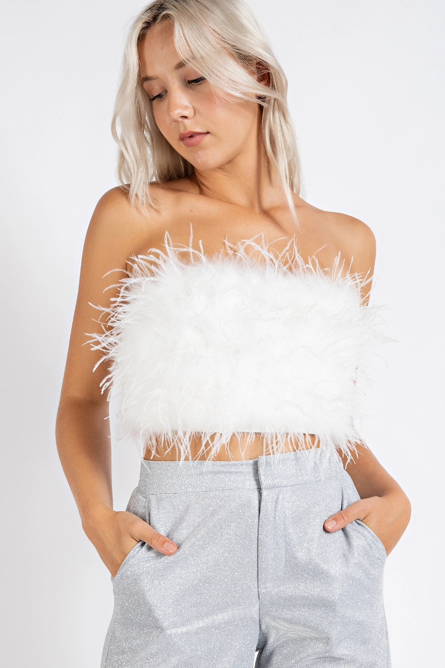 Feather Bandeau Top