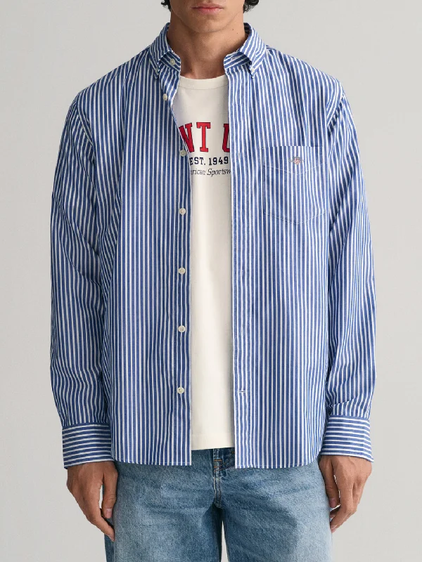 Gant Blue Fashion Striped Regular Fit Shirt