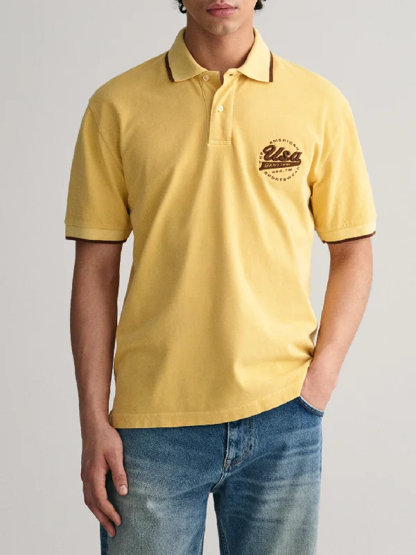 Gant Yellow Fashion Relaxed Fit Polo T-Shirt