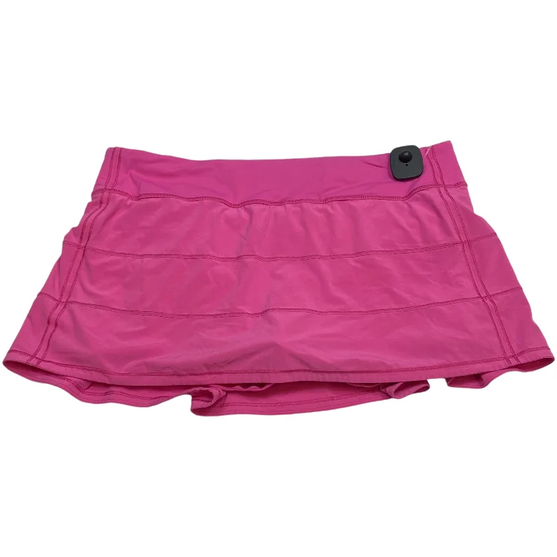 Athletic Skort Designer By Lululemon In Pink, Size: 14