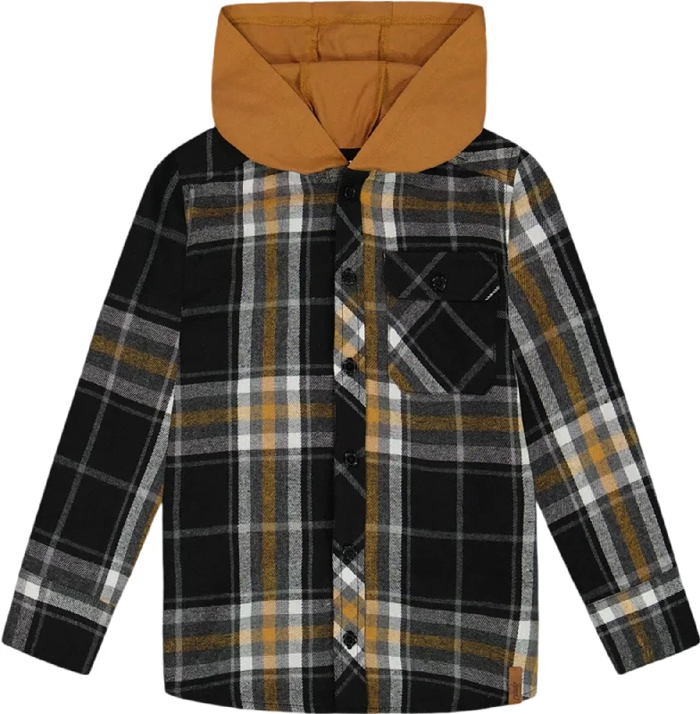 Button Down Flannel Shirt with Hood Plaid - Big Kids|-|Chemise en flanelle boutonnée à carreaux capuchon - Grand enfant