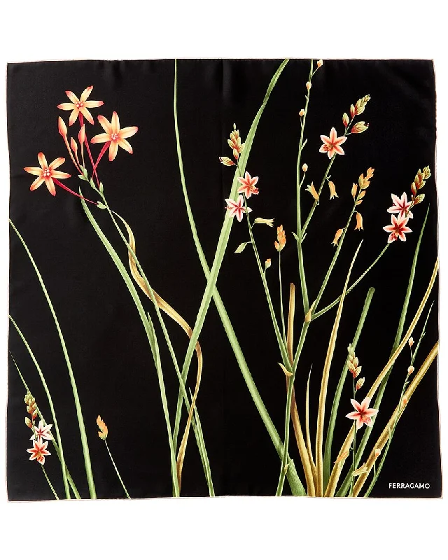 Ferragamo Floral Print Silk Scarf