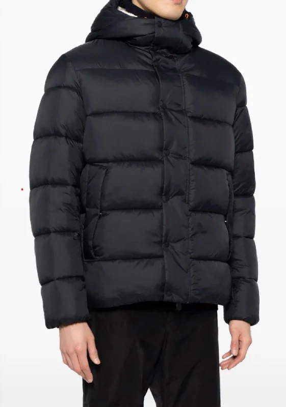 Hemer Heavy Warm Hooded Puffer Jacket In Black