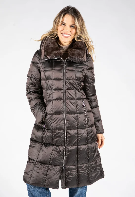 Longline High Neckline Padded Coat