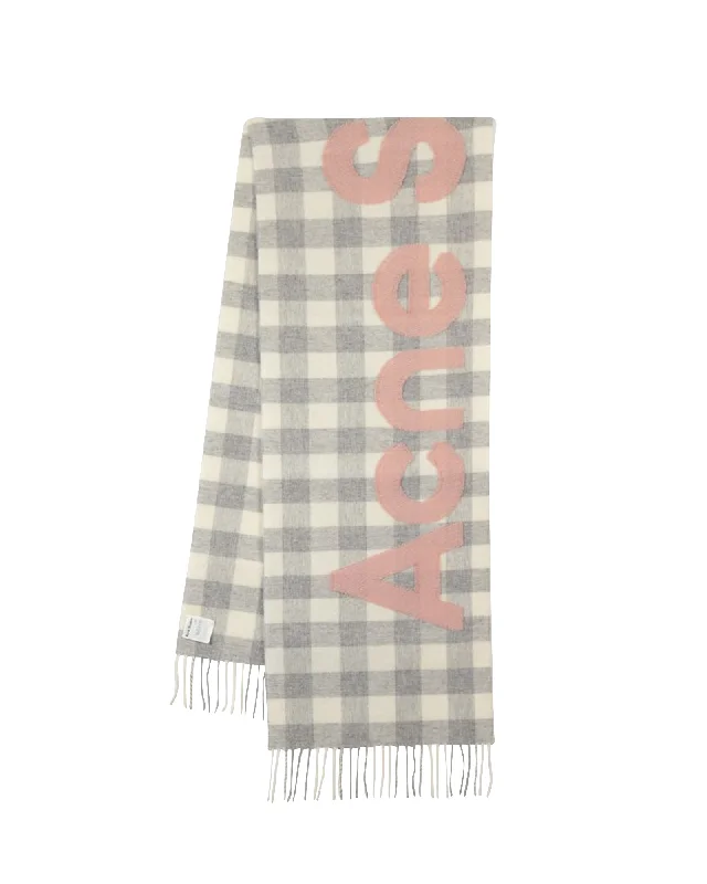 Veda Scarf - Acne Studios - Wool - Grey/Rose