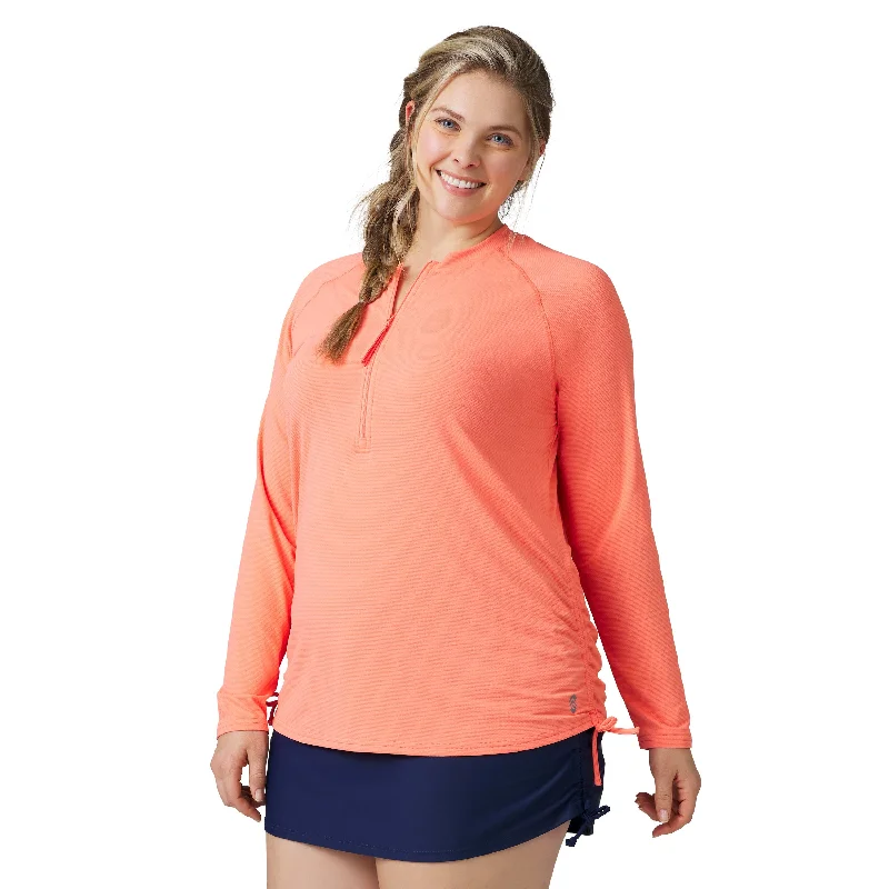 Free Country Women's Plus Size SunFree Quarter Zip Cover-Up