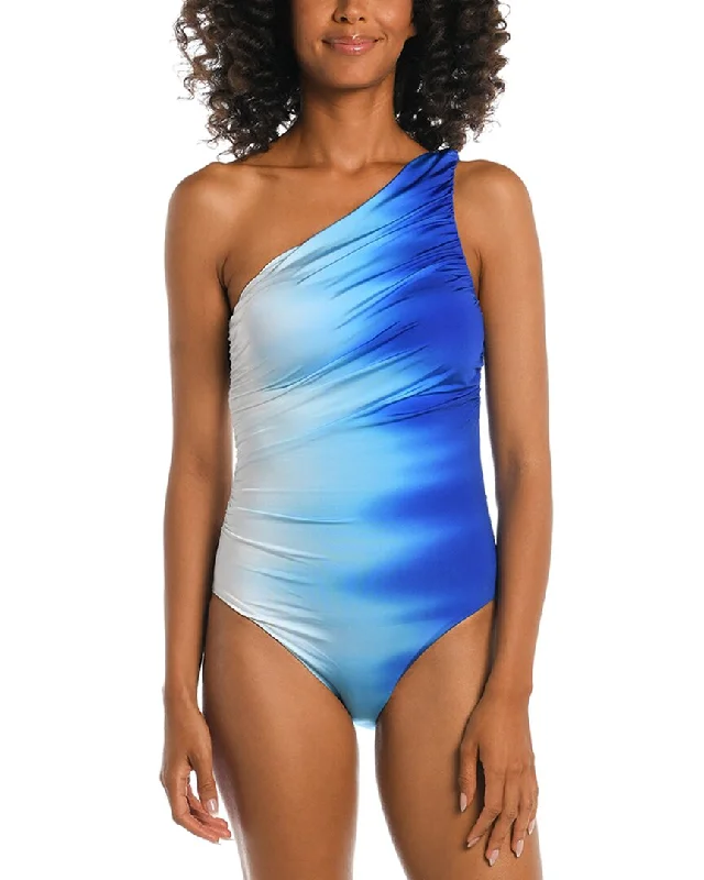 La Blanca Ocean Oasis Shirred One Shoulder One-Piece