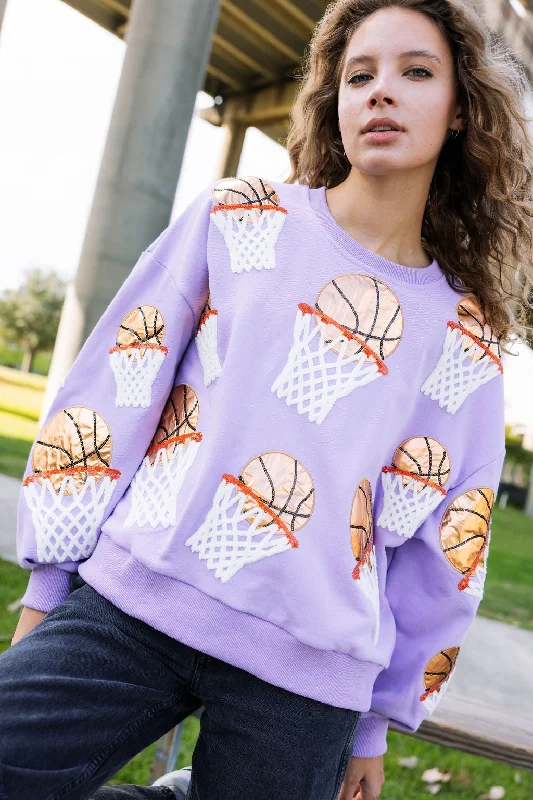 Lavender Basketball Hoop Sweatshirt