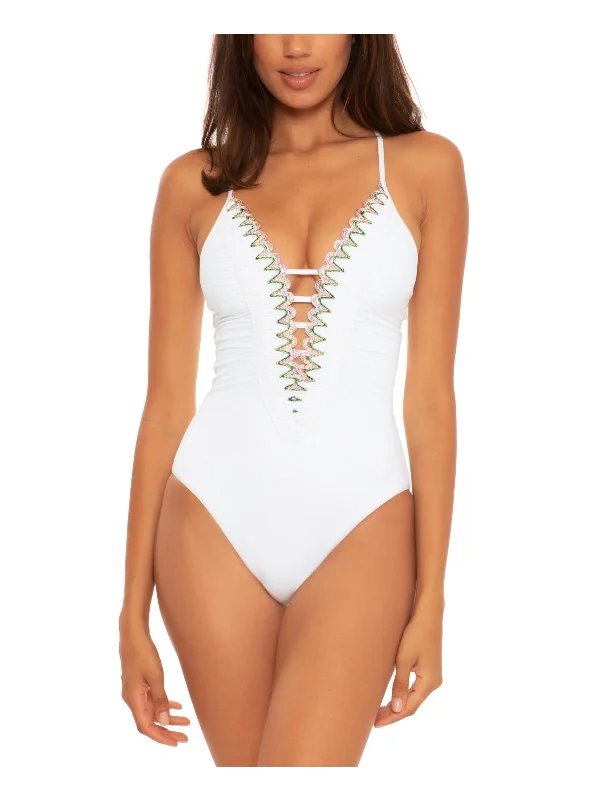 Layla 1PC Womens Embroidered Nylon One-Piece Swimsuit