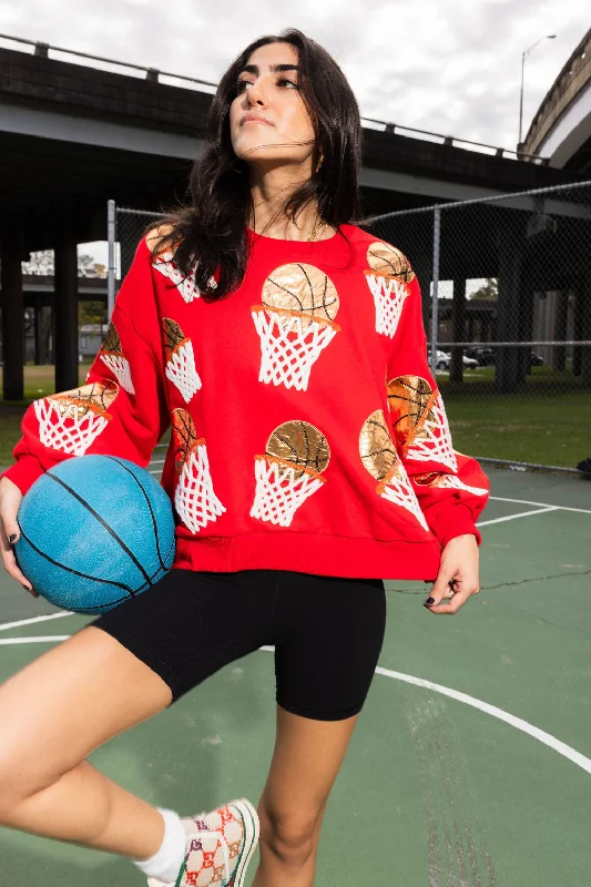 Red Basketball Hoop Sweatshirt