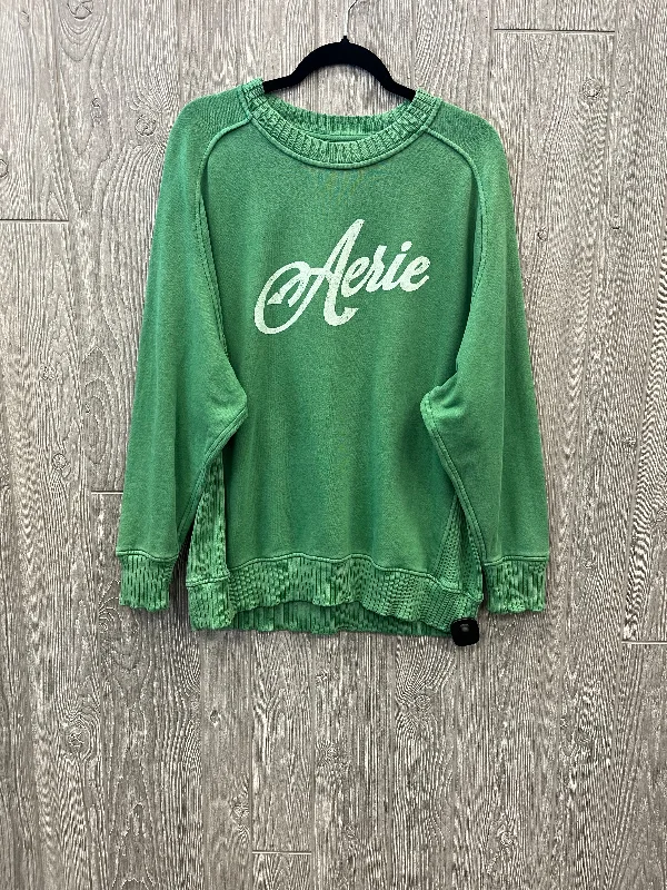 Top Long Sleeve By Aerie In Green, Size: S