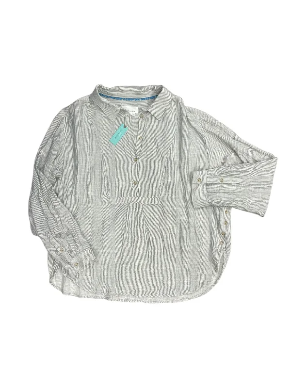 Top Long Sleeve By Anthropologie In Striped Pattern, Size: 3x