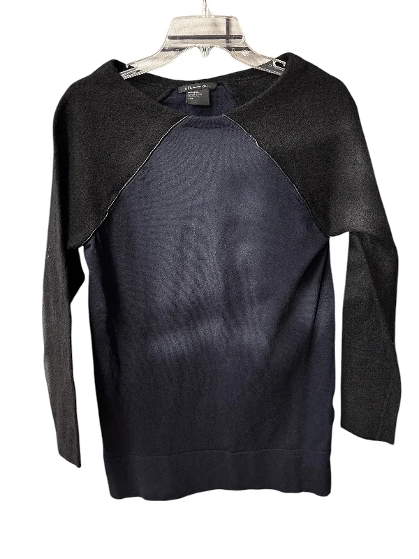 Top Long Sleeve By Armani Exchange In Black & Blue, Size: S