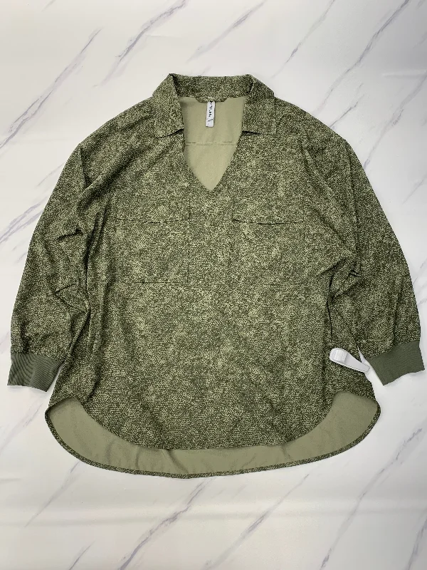 Top Long Sleeve By Athleta In Green, Size: Xl