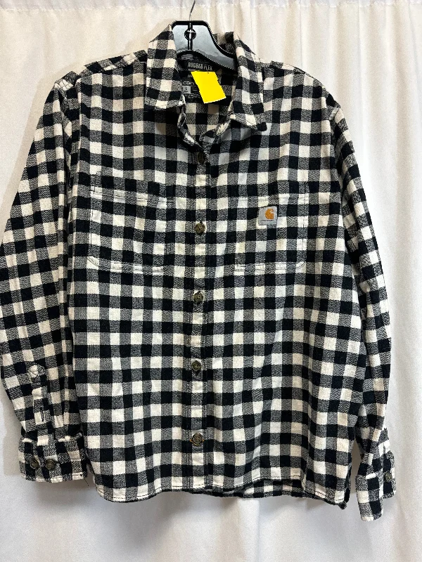 Top Long Sleeve By Carhartt In Black & White, Size: L