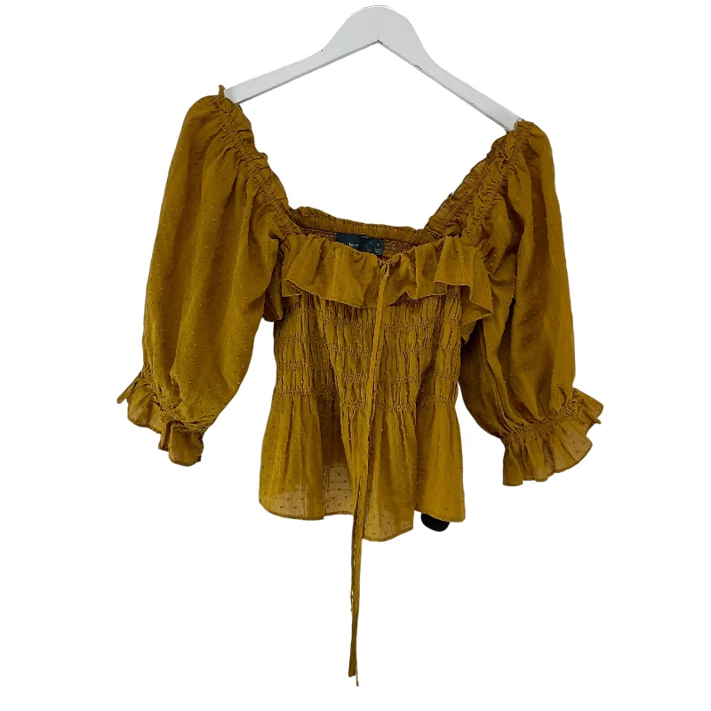 Top Long Sleeve By Clothes Mentor In Yellow, Size: L