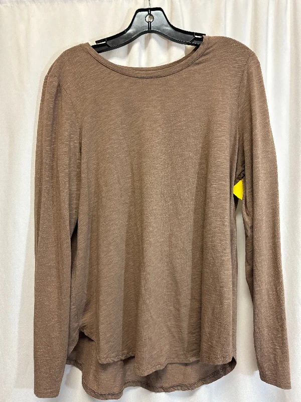 Top Long Sleeve By Tahari By Arthur Levine In Brown, Size: Xl