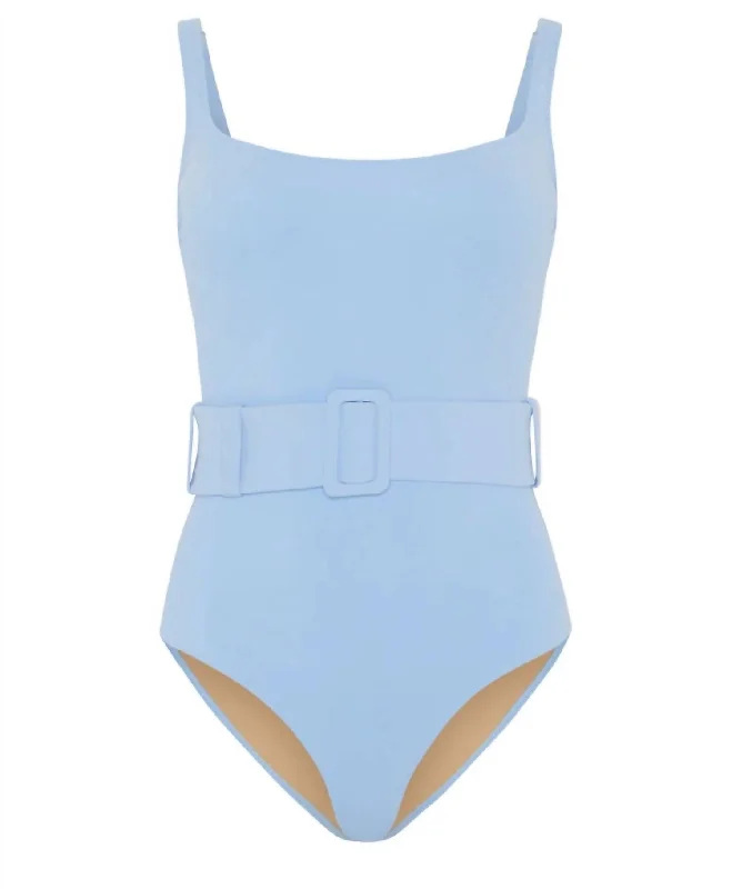 Women's Cassandra One Piece Belted Swimsuit In Vista Blue