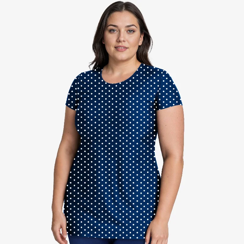 navy polka dot