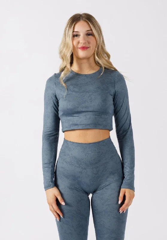 Reluna™ Long Sleeve Crop Slate