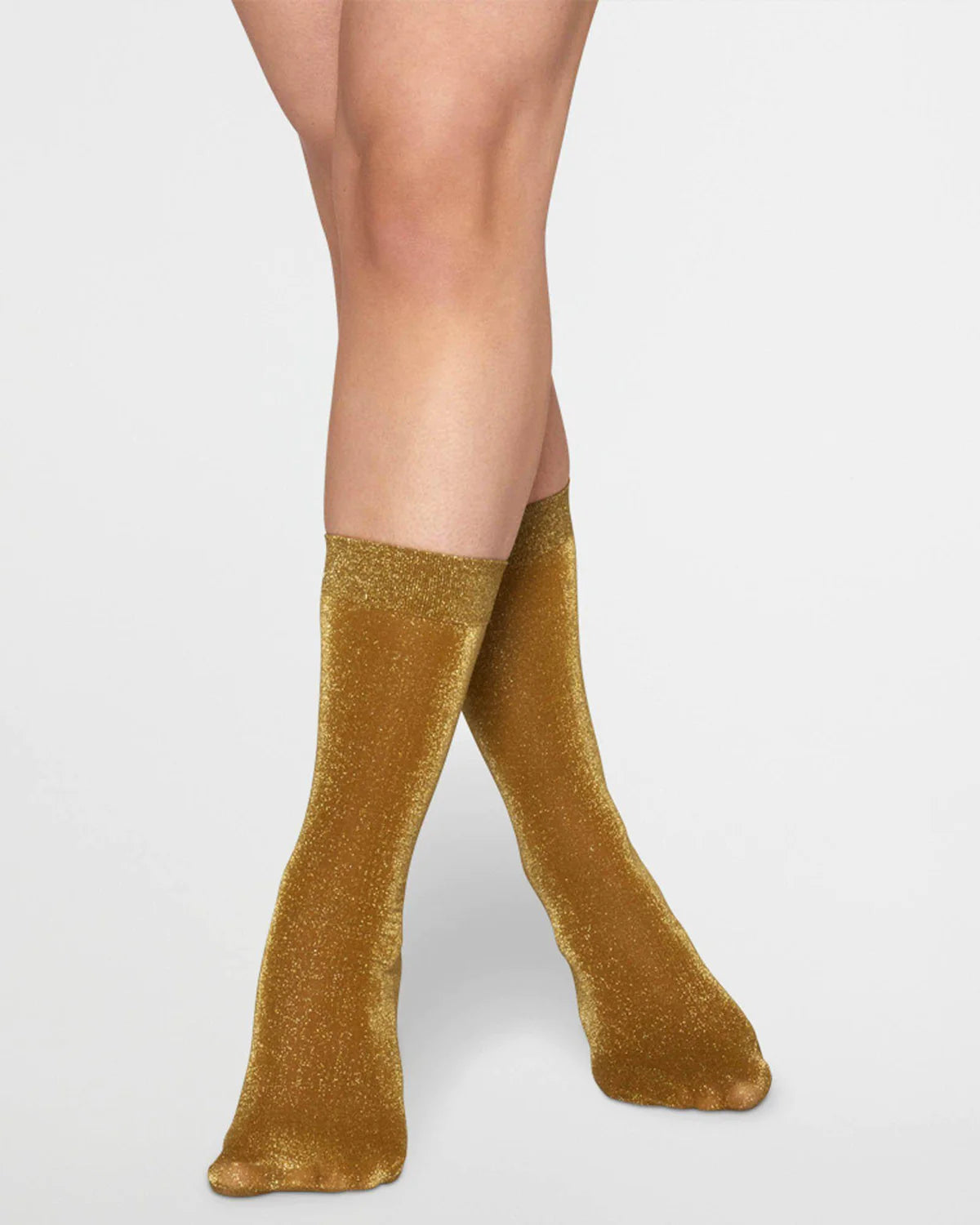 Ines Shimmery Socks - Taupe/Gold